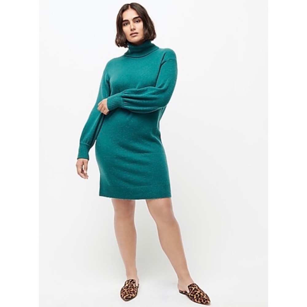 New J Crew Turtleneck Sweater-dress Supersoft Yarn Green